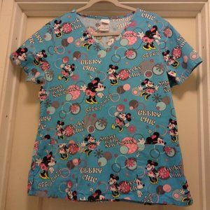 MINNIE MOUSE DISNEY CUTE SCRUBS TOP M